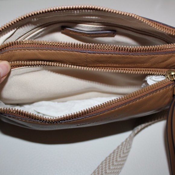 NWT LUCKY BRAND KODA LEATHER CROSSBODY BAG PURSE TOPANGA TAN LEATHER $148 - Picture 6 of 7